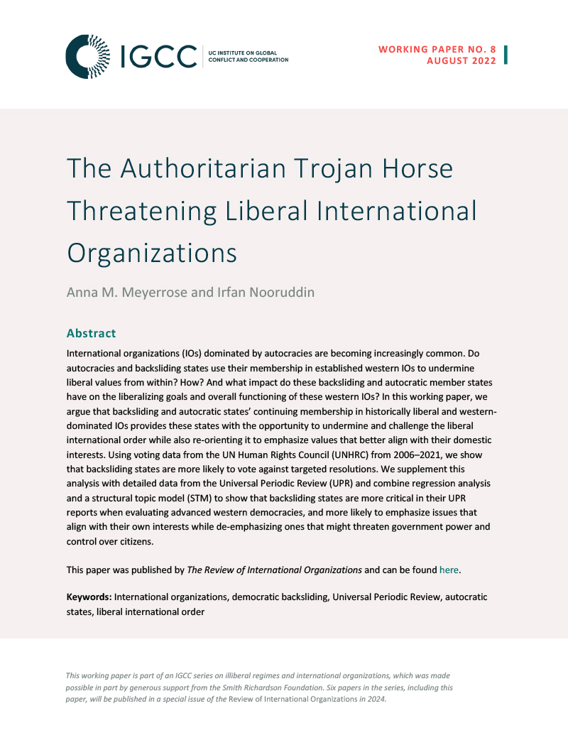 The Authoritarian Trojan Horse Threatening Liberal International Organizations