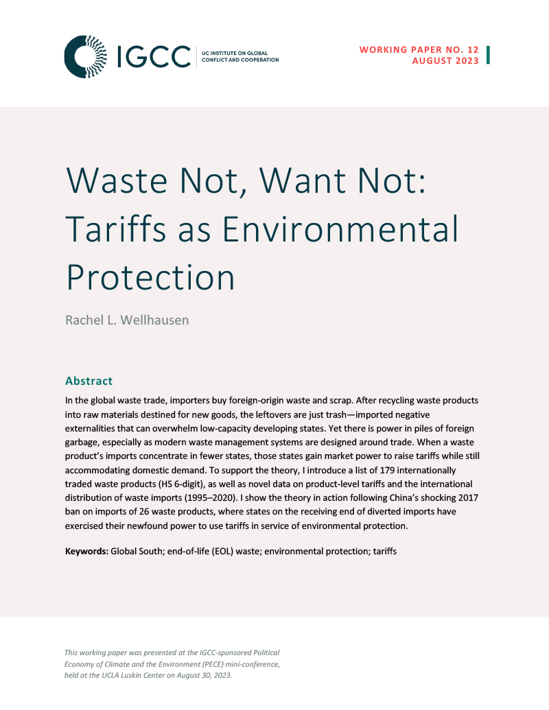 Waste Not, Want Not: Tariffs as Environmental Protection