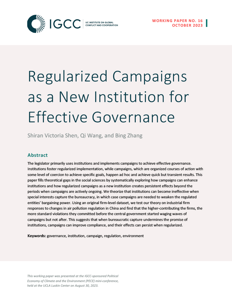Regularized Campaigns as a New Institution for Effective Governance