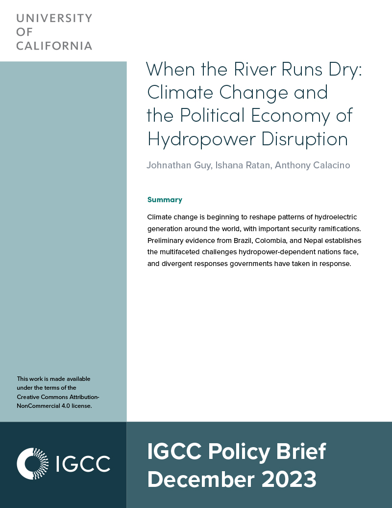 When the River Runs Dry: Climate Change and the Political Economy of Hydropower Disruption
