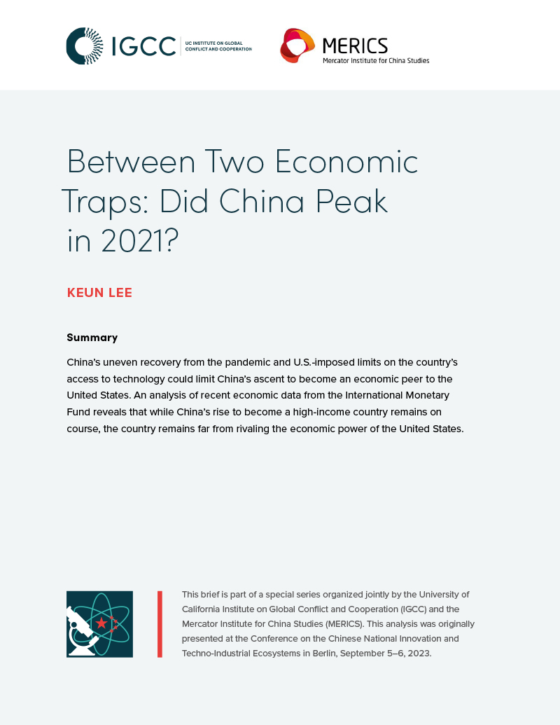 Between Two Economic Traps: Did China Peak in 2021?