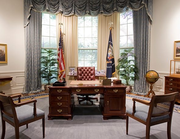 The Replica Oval Office in the George Bush Presidential Library and Museum