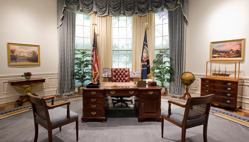 The Replica Oval Office in the George Bush Presidential Library and Museum