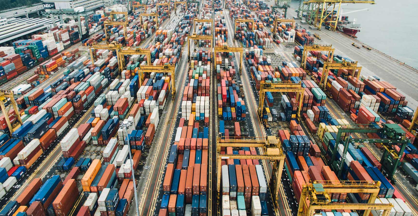 aerial photo of cargo crates in Bukit Merah, Singapore