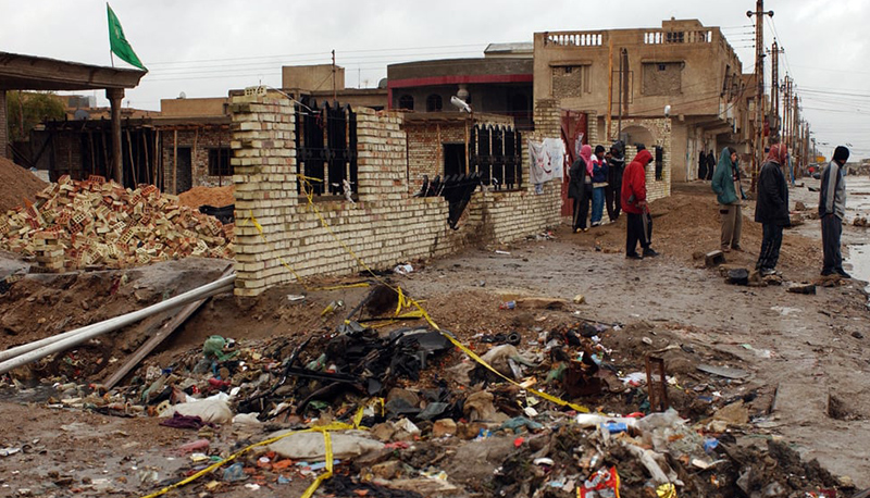 Iraqi civilians after a terrorist attack in Baghdad, Iraq.