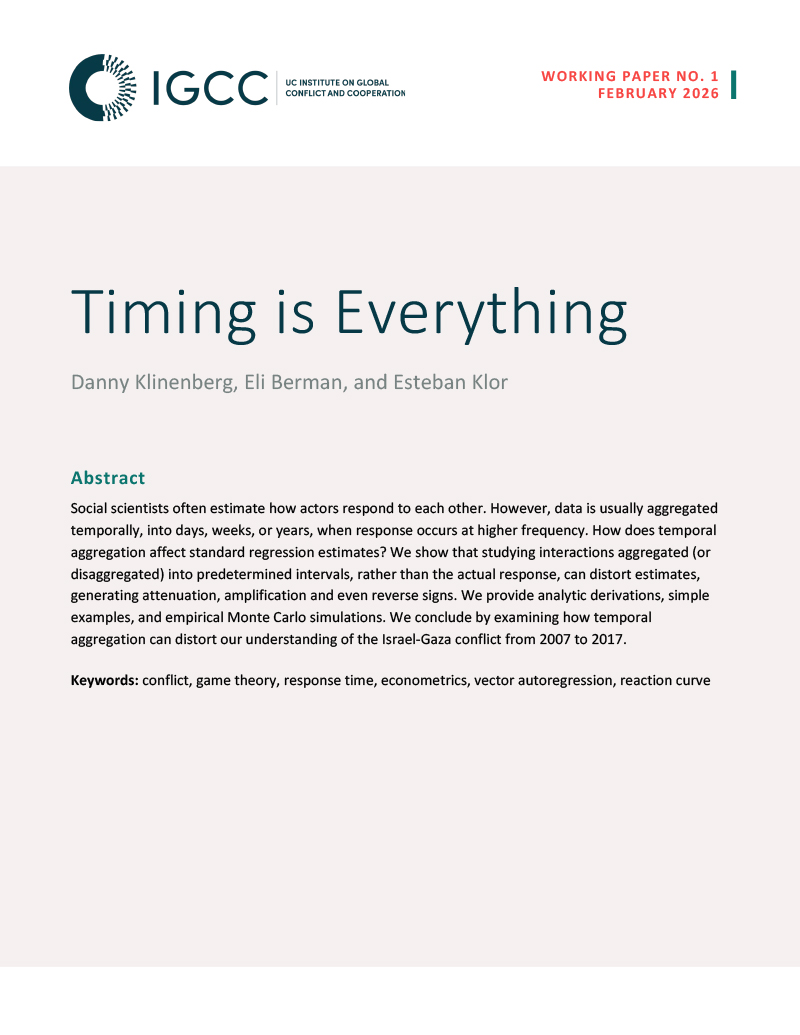 Klinenberg et al Timing Is Everything working paper PDF cover page