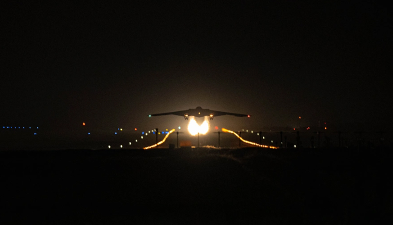 A U.S. Air Force B-2 Spirit takes off to support Operation MIDNIGHT HAMMER at Whiteman Air Force Base, Missouri, June 2025.