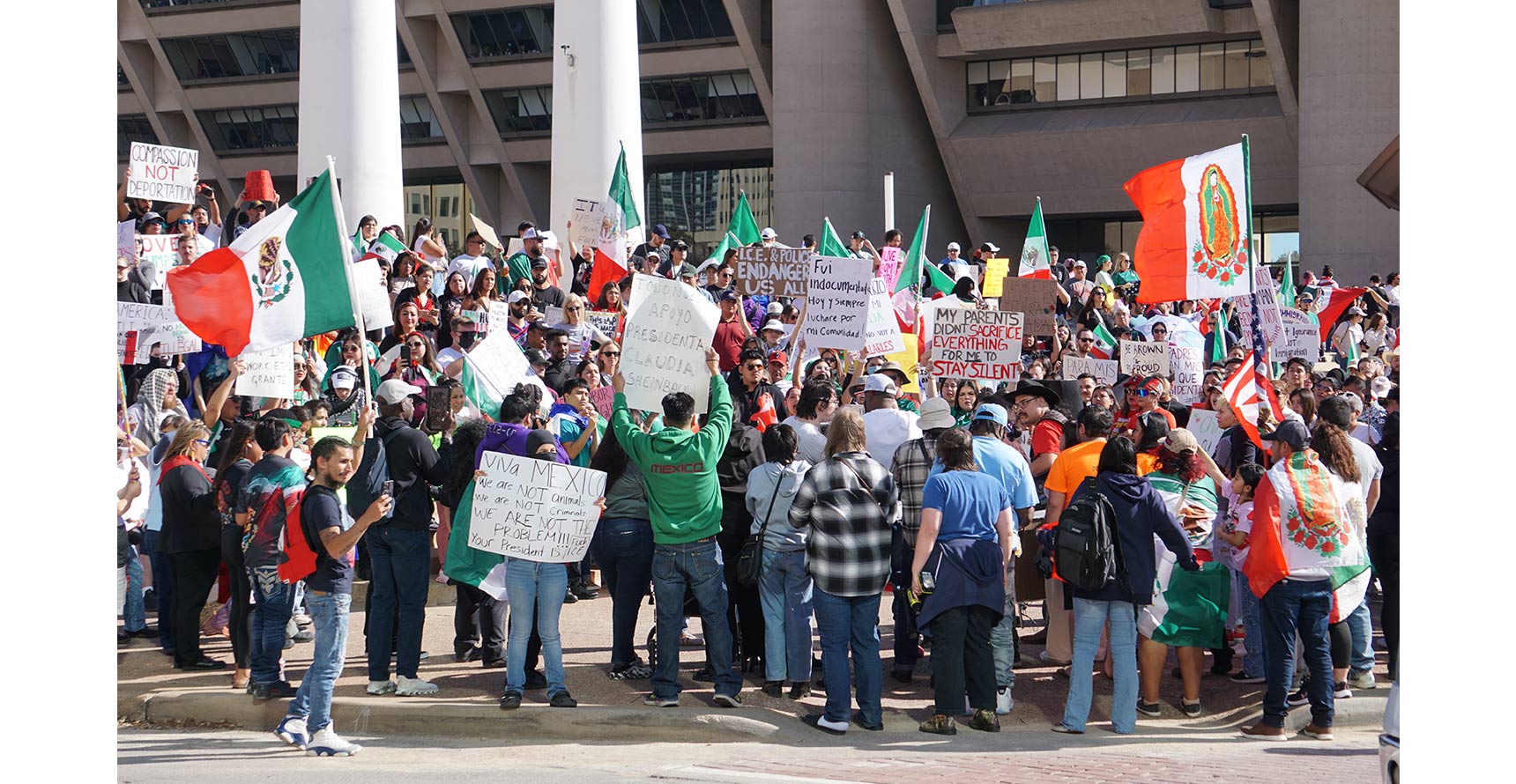 Protestors rally against deportations. Dallas, TX, 2025