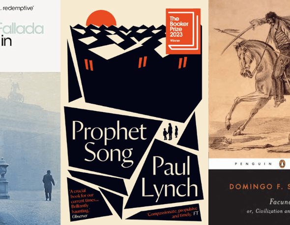 Book covers, "Alone in Berlin", "Prophet Song", and "Facundo"