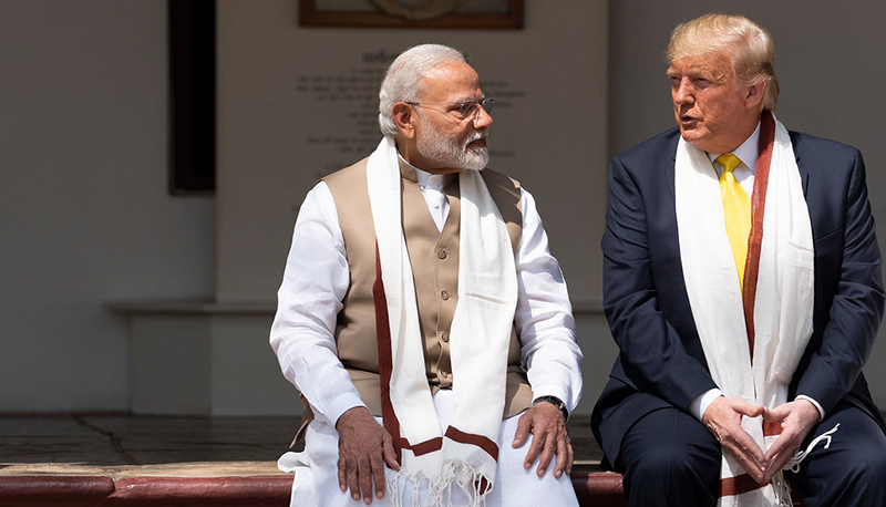 U.S. President Donald Trump and Indian Prime Minister Narendra Modi pictured together in India in 2020