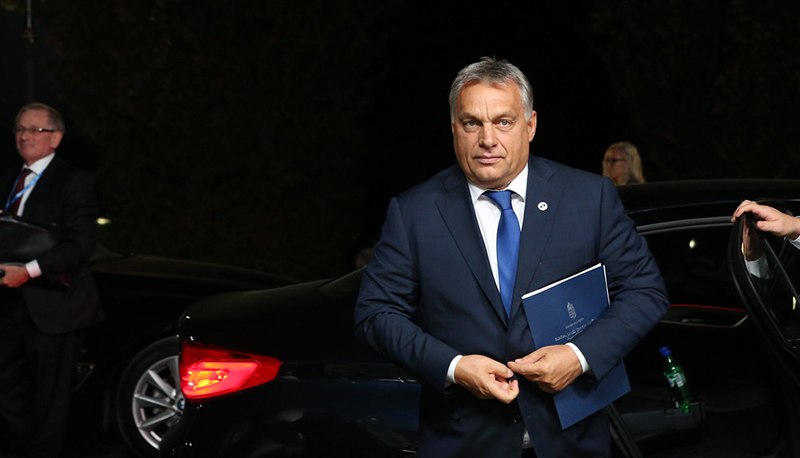 Viktor Orbán, Prime Minister of Hungary, exits a vehicle.
