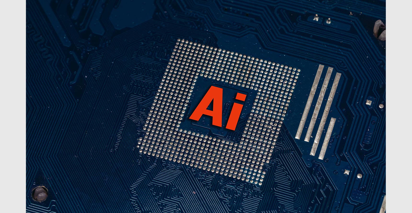 Concept art of a computer chip with 