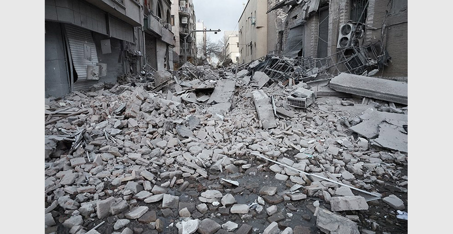 Damage near Enghelab Square in Tehran as a result of U.S. military airstrikes.