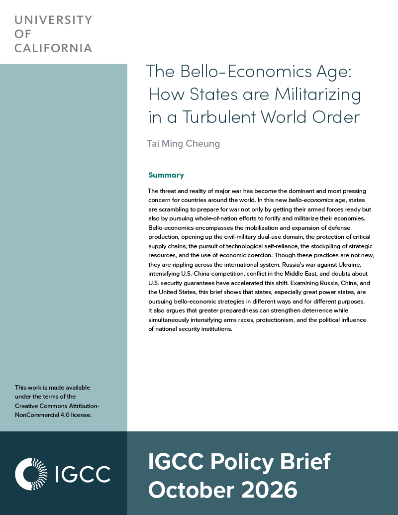 Cover page of Tai Ming Cheung's 2026 policy brief, 